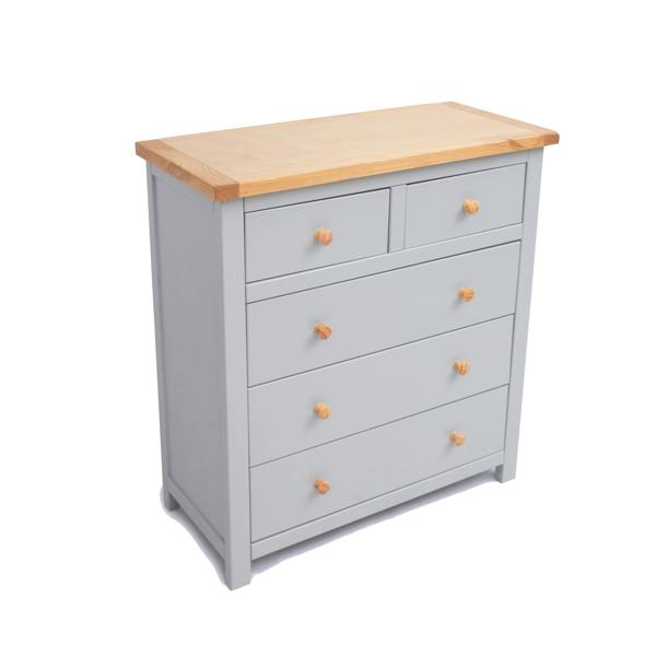 Cabinet Bits Argenta 5 Drawer Chest of Drawers Wood Knob