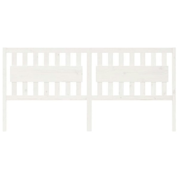 Berkfield Bed Headboard White 205.5x4x100 cm Solid Wood Pine