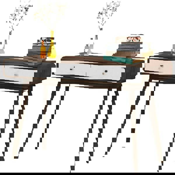 Dorel Home Cassie Desk 2 Drawers WalnutWhite120x50x79cm