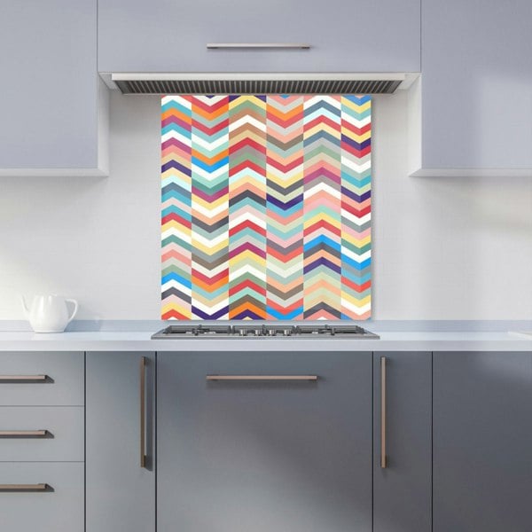 Warren Reed - Designer Geometric Multi Colored Chevron Pattern Kitchen Splashback