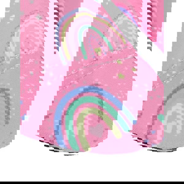 Pink Zoggs rainbow magenta kids anti-slip pool socks with rainbow star pattern