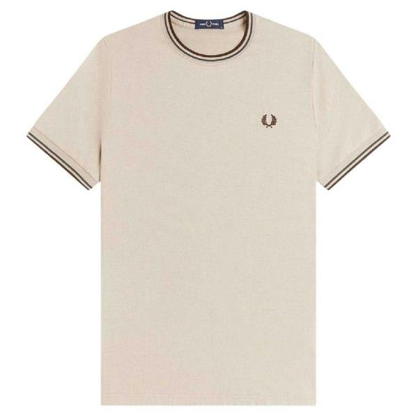 Fred Perry Mens Tipped T-Shirt - Warm Beige - 