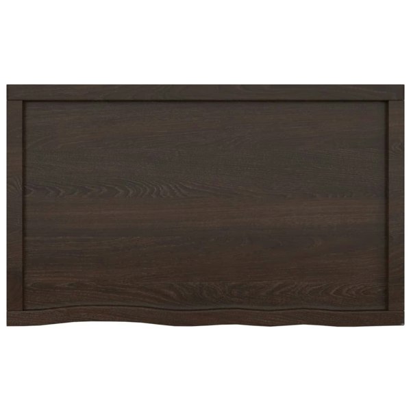 Berkfield Table Top Dark Grey 100x60x6 cm Treated Solid Wood Oak