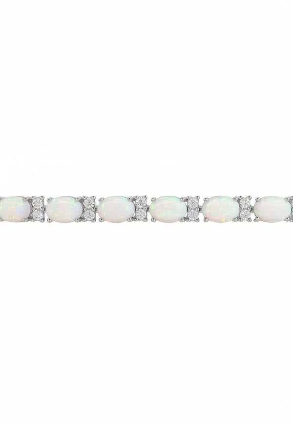 Opal bracelet with diamonds on a white background