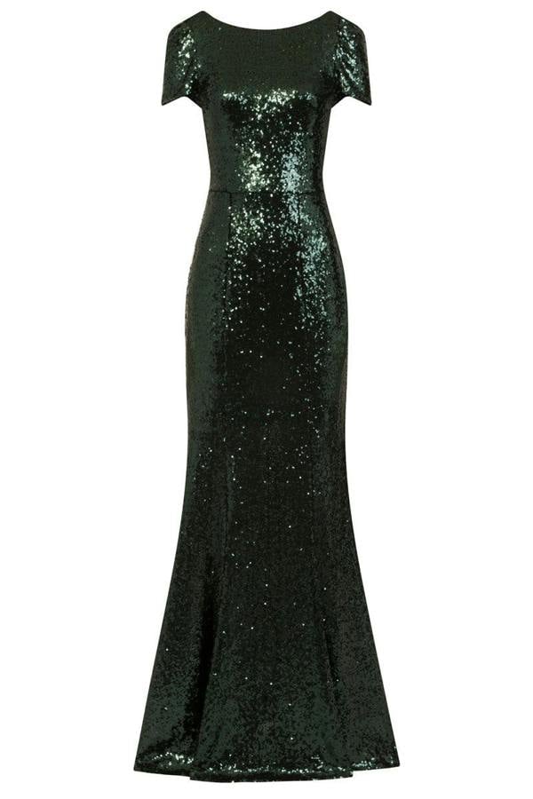 HotSquash The cowl neck maxi sequin dress with fishtail skirt