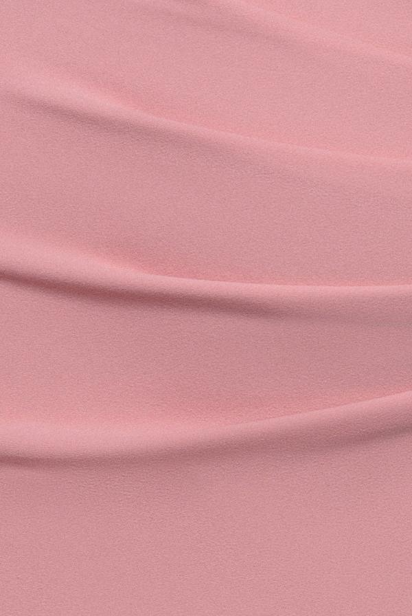 Scuba & Chiffon Balloon Sleeve Wrap Midi Dress - Blush Pink DR4933