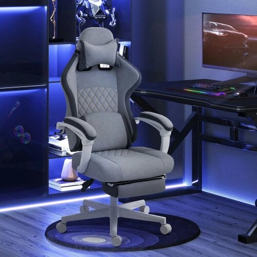 Bobobiy Ergonomic High Back Gaming Chair for Adults, Adjustable Height and 360° Swivel Seat or Gaming, Grey