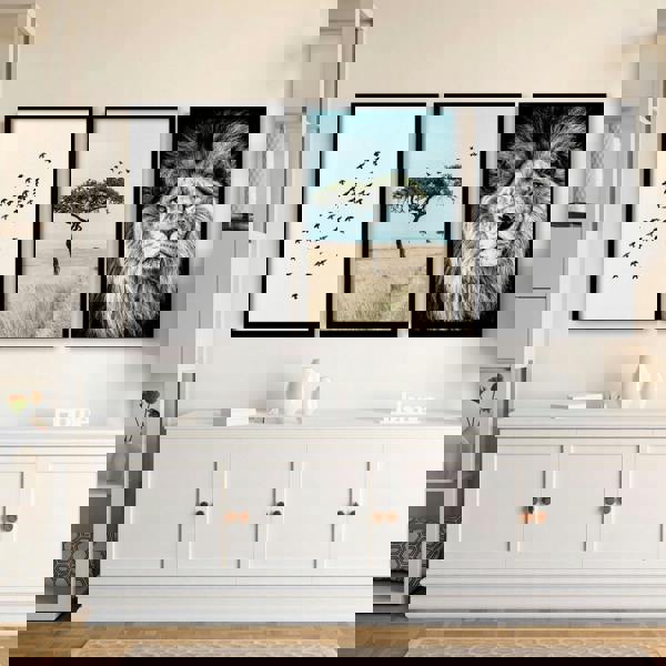 Living Room Wall Art Canvas | Set of 3 African Wildlife Wall art Prints