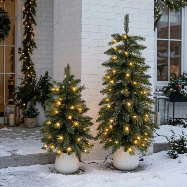 Garden Greatness Duo 3ft Light Up Potted Christmas Trees