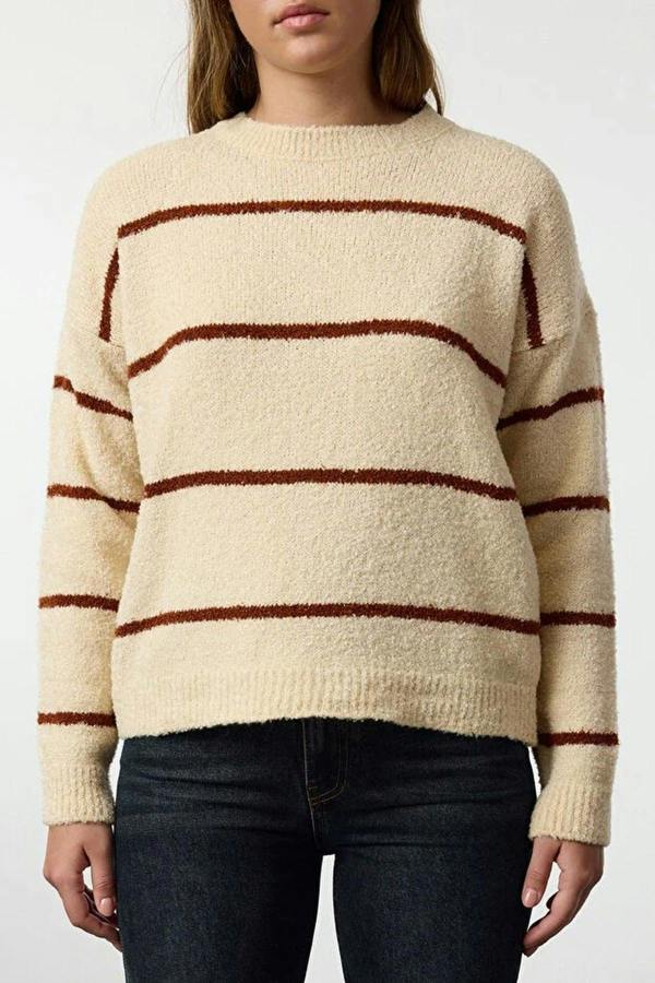WOVCOR Striped Soft Textured Knit Sweater