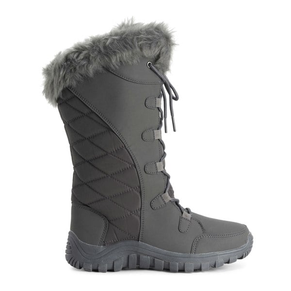 VIVA Women's Quilted Lace Up Waterproof Black Outdoor Cuff Snow Rain Boot