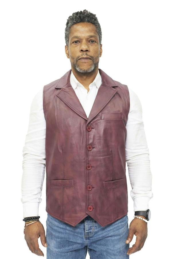 Infinity Leather Mens Smart Classic Leather Waistcoat-Bristol