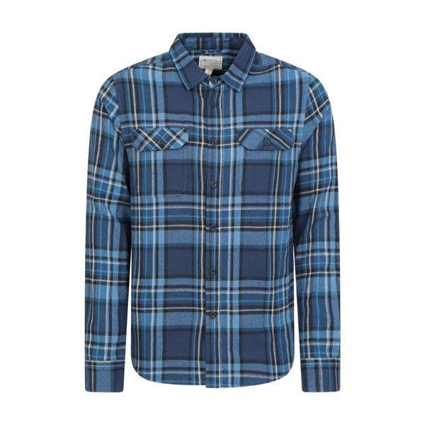 Mountain Warehouse Mens Trace Flannel Long-Sleeved Shirt - Dark Blue