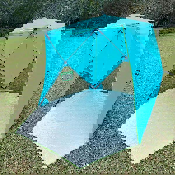 Gr8 Garden Blue Pop Up Family Beach Tent Sun Shade Camping Shelter 3-4 Person UPF50+ UV