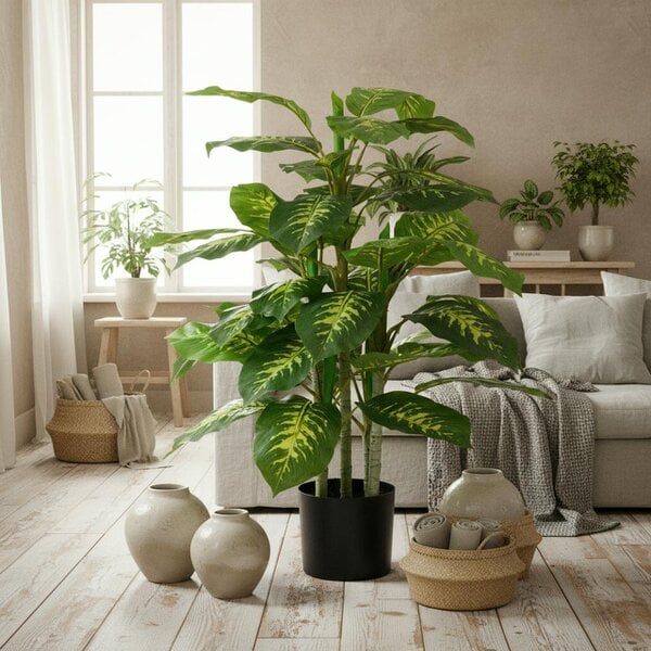 Wyld Haus Ditoli Artificial White Rose Plants In Pots For Interior Styling