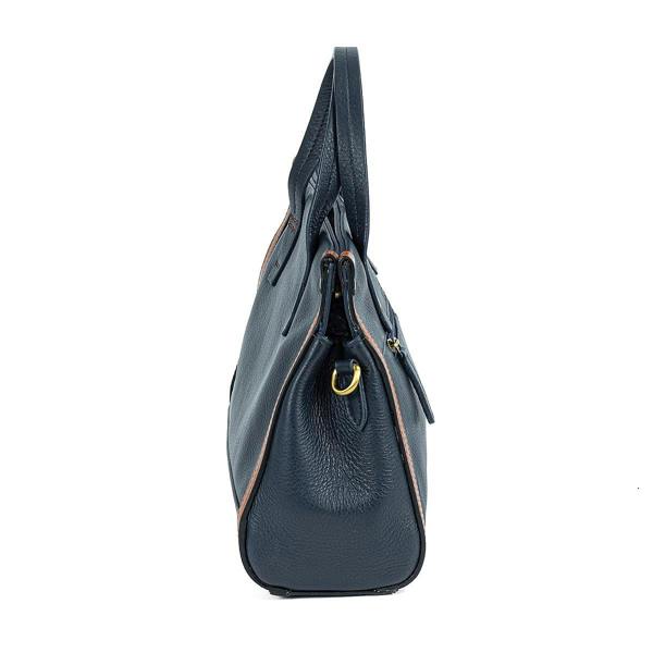 Museum Selection Navy & Tan Moderne Leather Bag