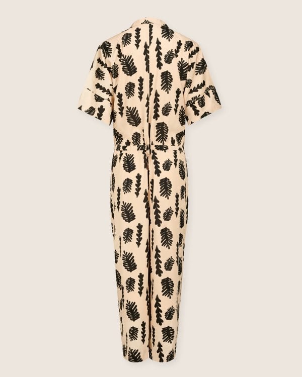 azo free dye Iris Cream Seaweed Print Jumpsuit- image 4