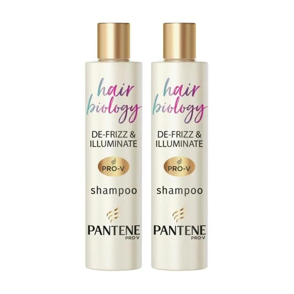 Pantene Biology Shampoo De-Frizz & Illuminate 250mL x2
