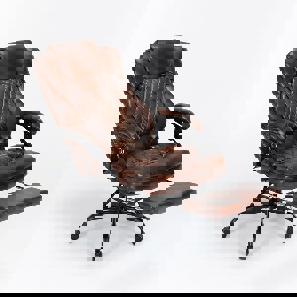 Furniture One Heavy Duty Executive Office Chair with Footrest, Ergonomic High Back Desk Chair, Adjustable Angle Chair