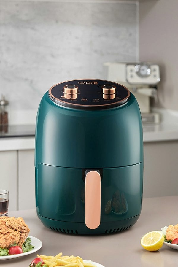 Living and Home 8L Knob Air Fryer Oven Air Circulation Heating with Timer & Temps Control , Overheat Protection and Audible Alarm