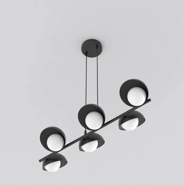 Emibig BOOM Pendant lamp 6 x G9 Black with White Shade