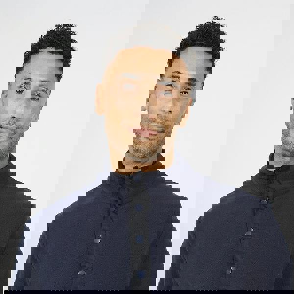 Brave Soul Navy Contrast Quarter Zip Fleece - Navy Image 4