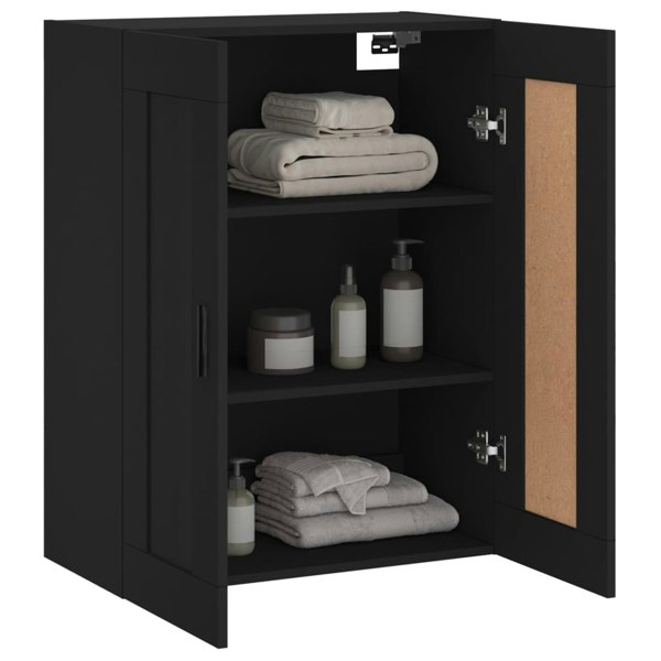 Berkfield Wall Mounted Cabinet Black 69.5x34x90 cm Engineered Wood