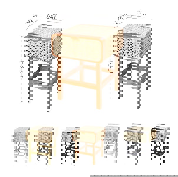 Wren Rattan Side Table, Bedside Table-Weilai Concept-Weilai Concept