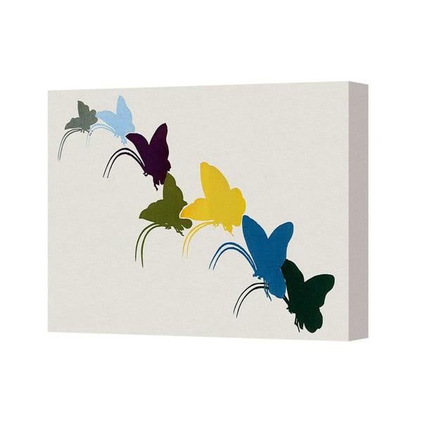 Benjamin Tate Design Multicolor Butterfly Canvas Wall Art Print For Living Room Decor