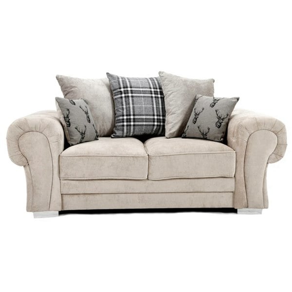 Furnishings For Less Milan Chesterfield Fabric 2 Seater Sofa - Scatter Back