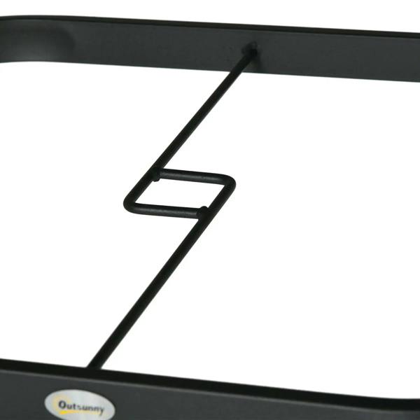 Black metal table support bracket with protective foot pad