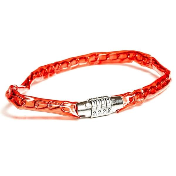 Awe Steel Combination Chain Bike Lock Red