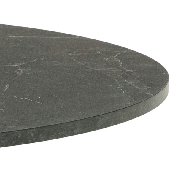 Wyld Haus Aars Round Black Marble Effect Dining Table Trumpet Base