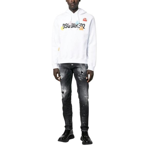 Dsquared2 Pac Man Cool Fit White Hoodie L