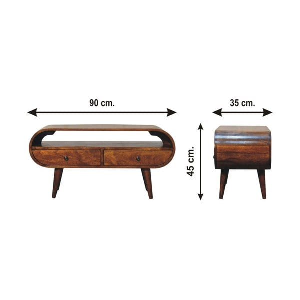 Artisan Furniture Solid Wood Chestnut Circular TV Stand