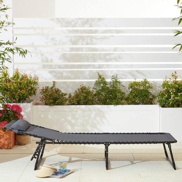 Neo Direct Two Neo Grey Outdoor Folding Sun Loungers