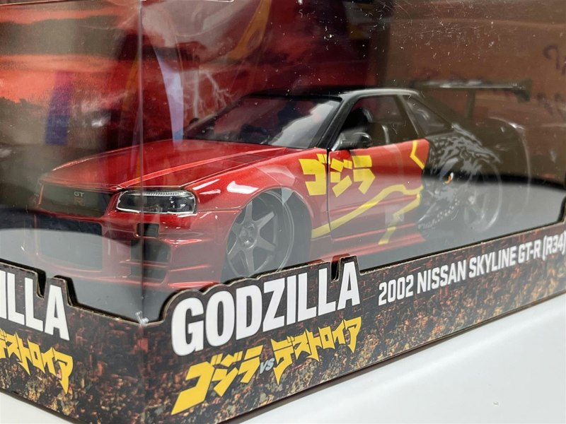 Jada Godzilla 2002 Nissan Skyline GT R R34 1:24 Scale Jada 253253024 35133