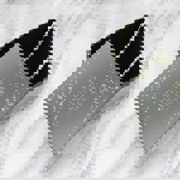 Personalised Memento Company Personalised Any Message Swirls & Hearts Diamante Glass Trinket Box