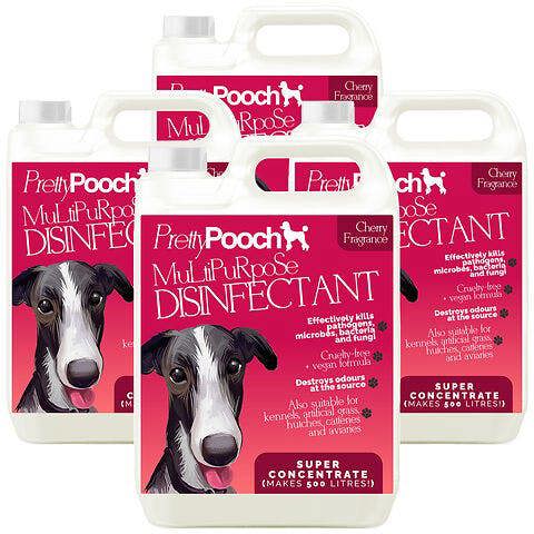 Pretty Pooch Multipurpose Disinfectant - Cleaner, Sanitiser, Deodoriser - Concentrated Formula - Cherry 5L x4