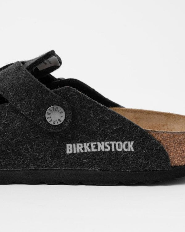 Birkenstock Boston Wool Felt Unisex Clogs - Anthracite