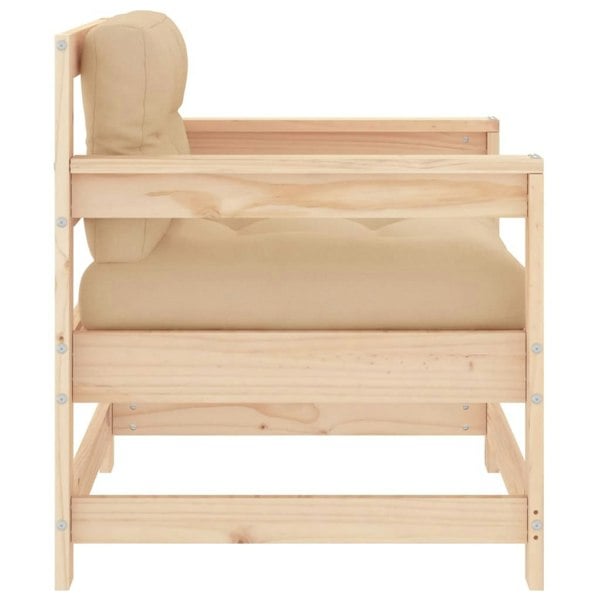 Berkfield Garden Chairs with Cushions 2 pcs Solid Wood Pine