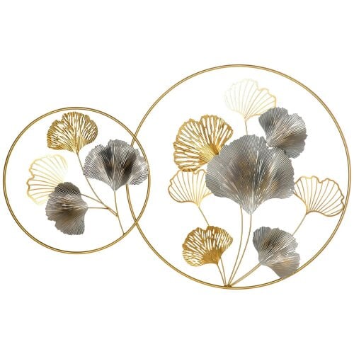 Bobobiy Large Metal Wall Art, Horizontal or Vertical Metal Hanging Decoration Entryway, Gold Silver