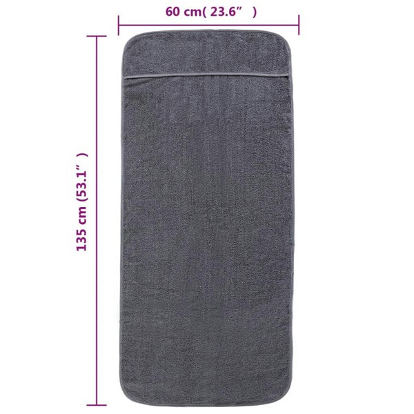 Berkfield Beach Towels 2 pcs Anthracite 60x135 cm Fabric 400 GSM
