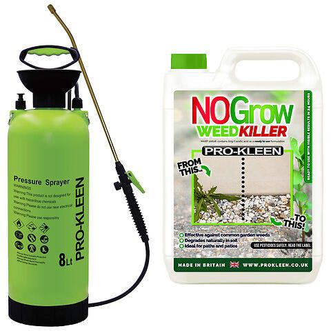 ProKleen Pro-Kleen 8L Pump Sprayer with Pro-Kleen 5L No Grow Weed & Moss Killer