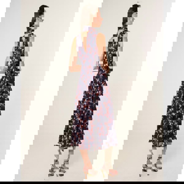 Blue Vanilla Luxe Tie V Neck Sleeveless Dress