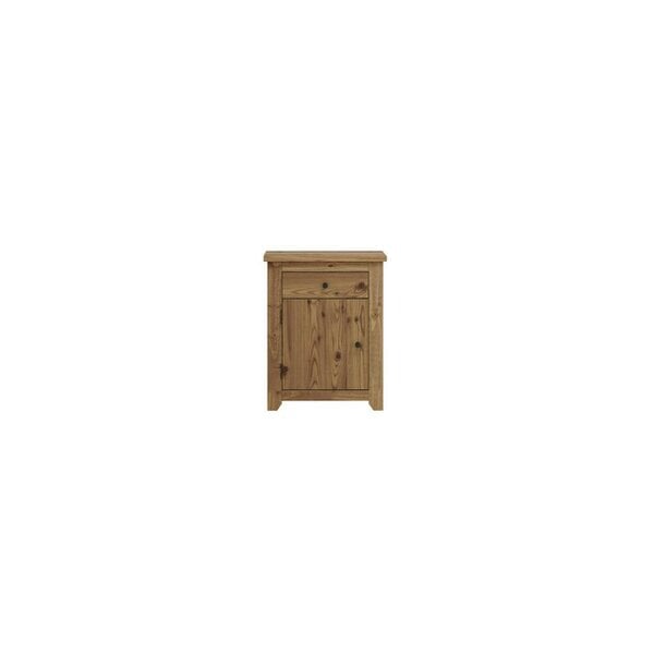 Wyld Haus Tralee Brown Wooden Bedside Table 1 Drawer 1 Door