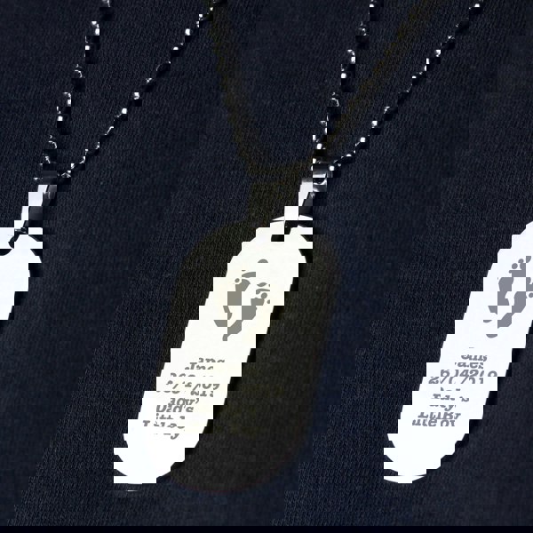 Personalised Memento Company Personalised Footprints Stainless Steel Dog Tag Necklace