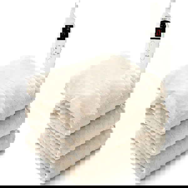 MONHOUSE Heated Electric Throw 9H Timer 9 Heat Setting Fleece Blanket