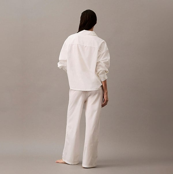 Calvin Klein COTTON POPLIN Womens Pyjama Pants White