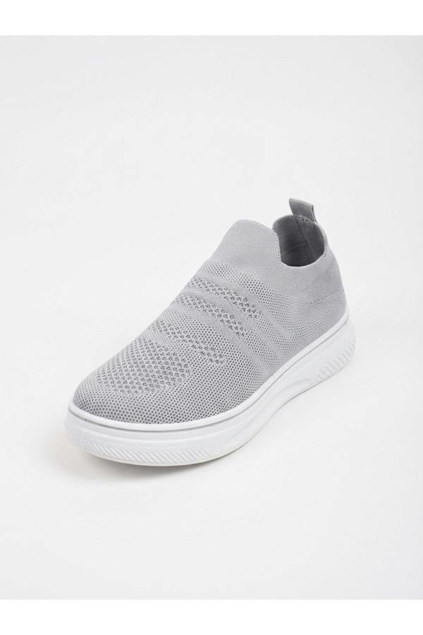 Grace Knit Slip On Trainers - Grey